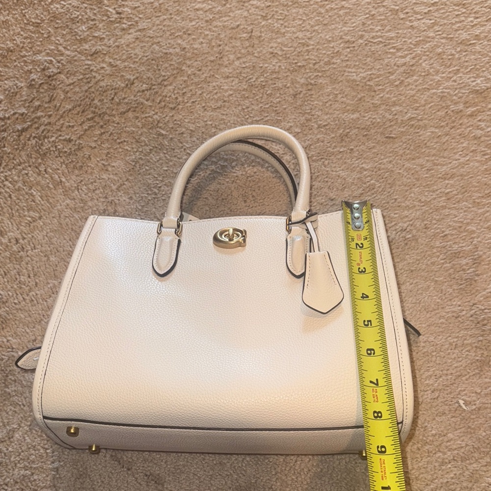 Coach Cream Satchel with Gold Accents - Picture 12 of 16